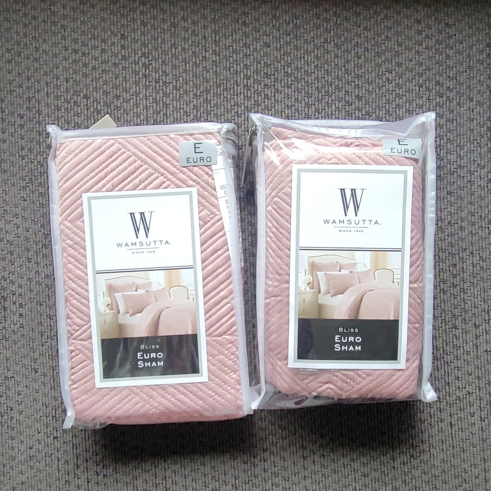 NEW! Set of 2 Wamsutta Bliss Mauve Euro Shams 26x 26 New in package!